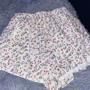 Blue Rain Flowery Shorts